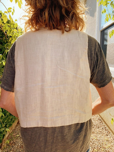 Sun-Kissed Linen Button-Down Vest by 75