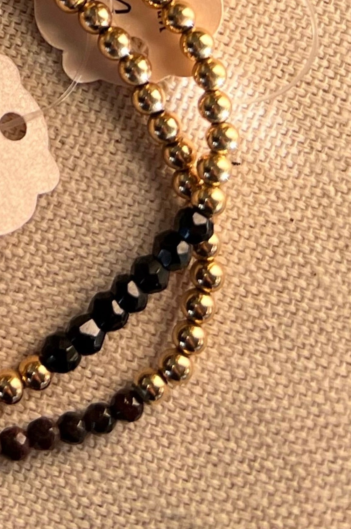 4mm Gold Bead Bracelet with Garnet