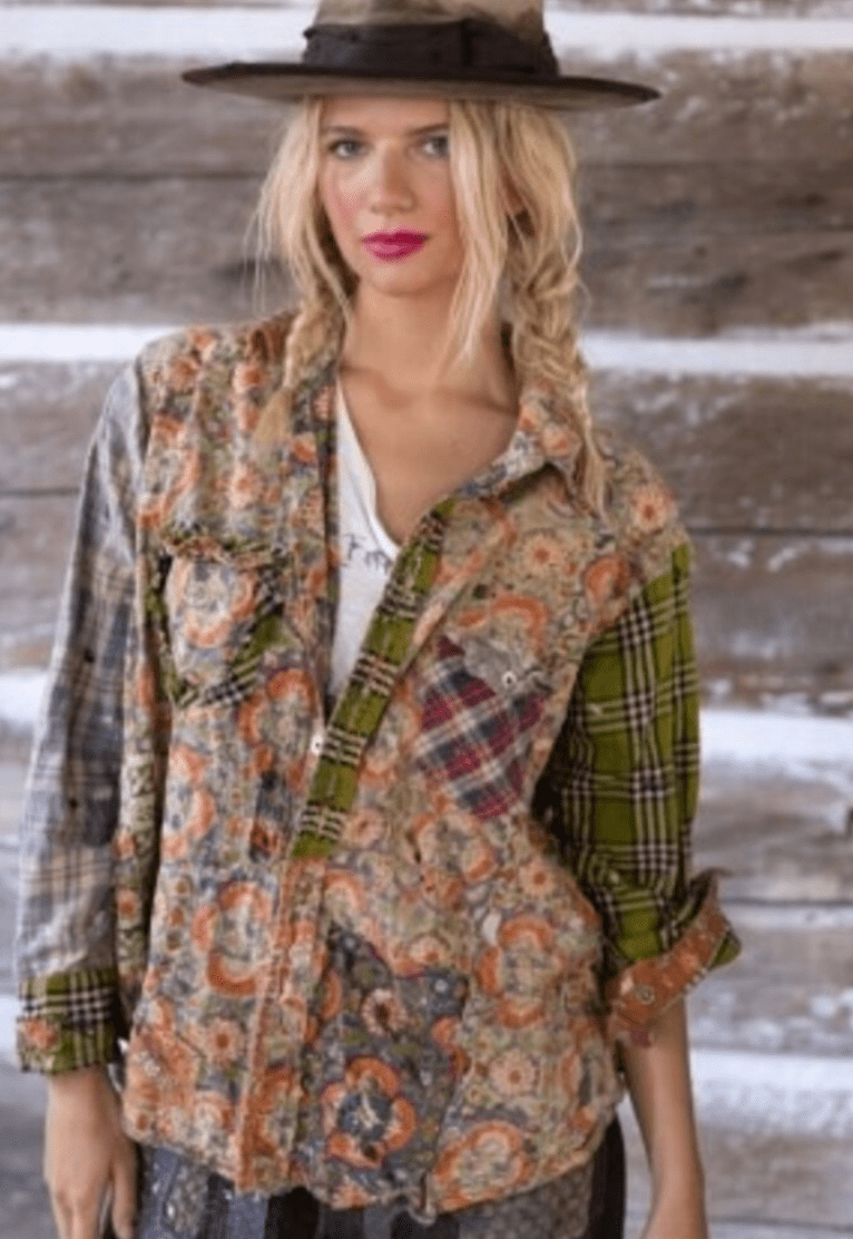 Piecewise Kelly Western Shirt Top 1868 by Magnolia Pearl