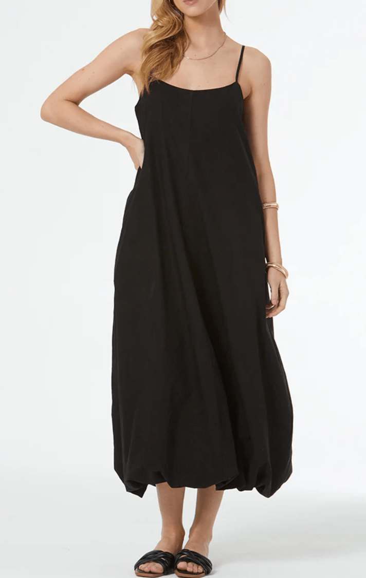 Melv Midi Bubble Dress // Black Black / XS