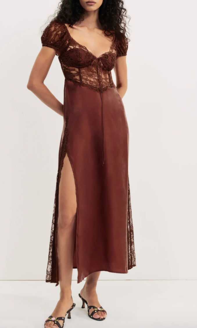 Casey Maxi Dress by for Love & Lemons L / Rust by 75 Degrees and Fuzzy