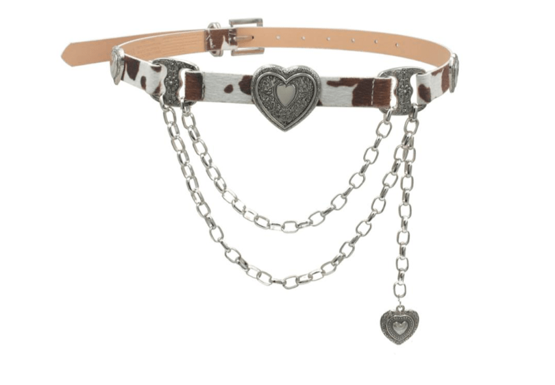 Silver heart chain belt. Vintage Sterling & Stitch Glitz Heart Chain Belt - Women main image 3