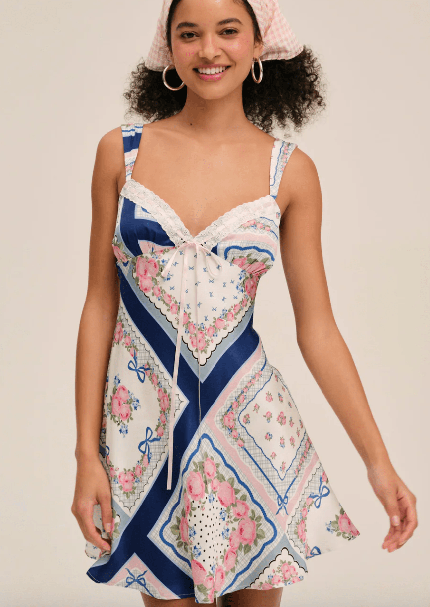 for Love & Lemons - Summer Scarf Mini Dress, Women's Dress, Blue, L, Women's Apparel, Women's Clothing for Love & Lemons - Summer Scarf Mini Dress, Women's Dress, Blue, L, Women's Apparel, Women's Clothing