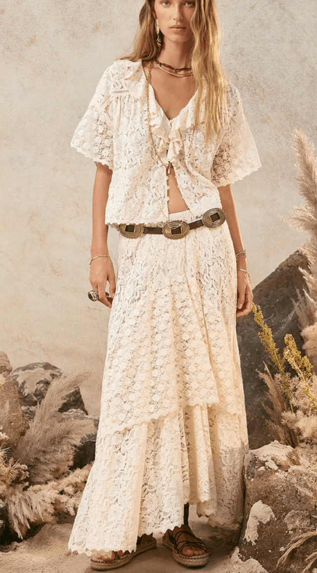 Lux Lisbon Lace Handkerchief Skirt by SPELL – 75° & Fuzzy