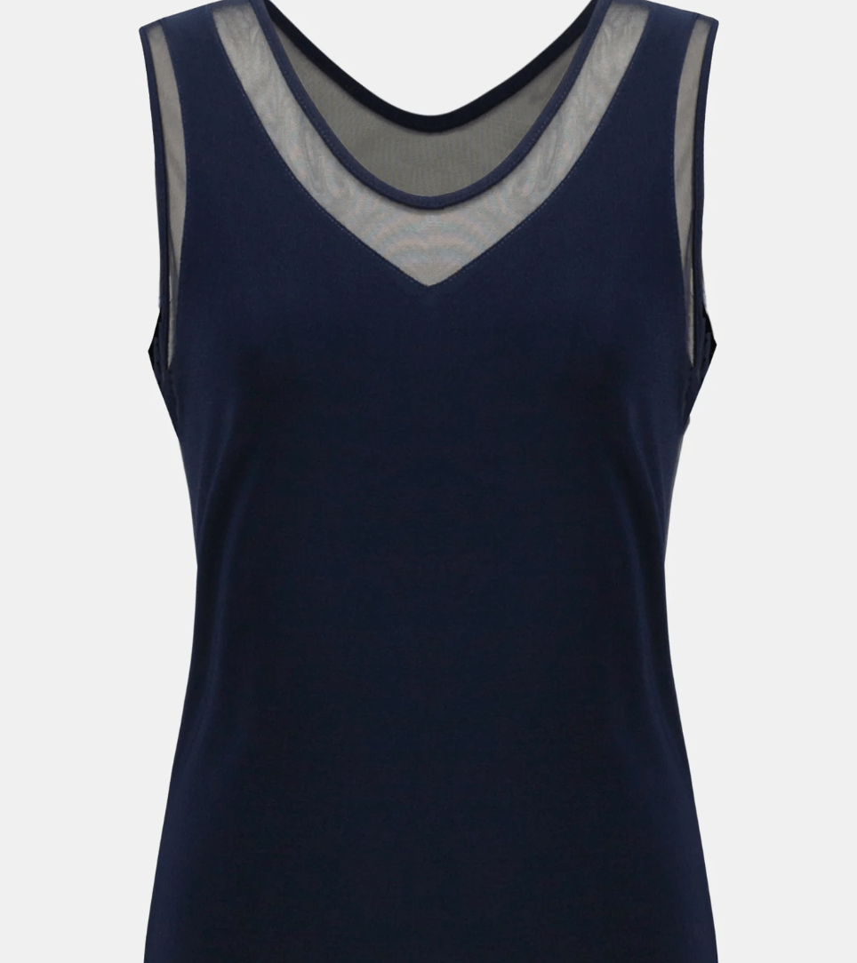 Joseph Ribkoff Polka Dot Sleeveless Top Midnight/Vanilla 222252-2229