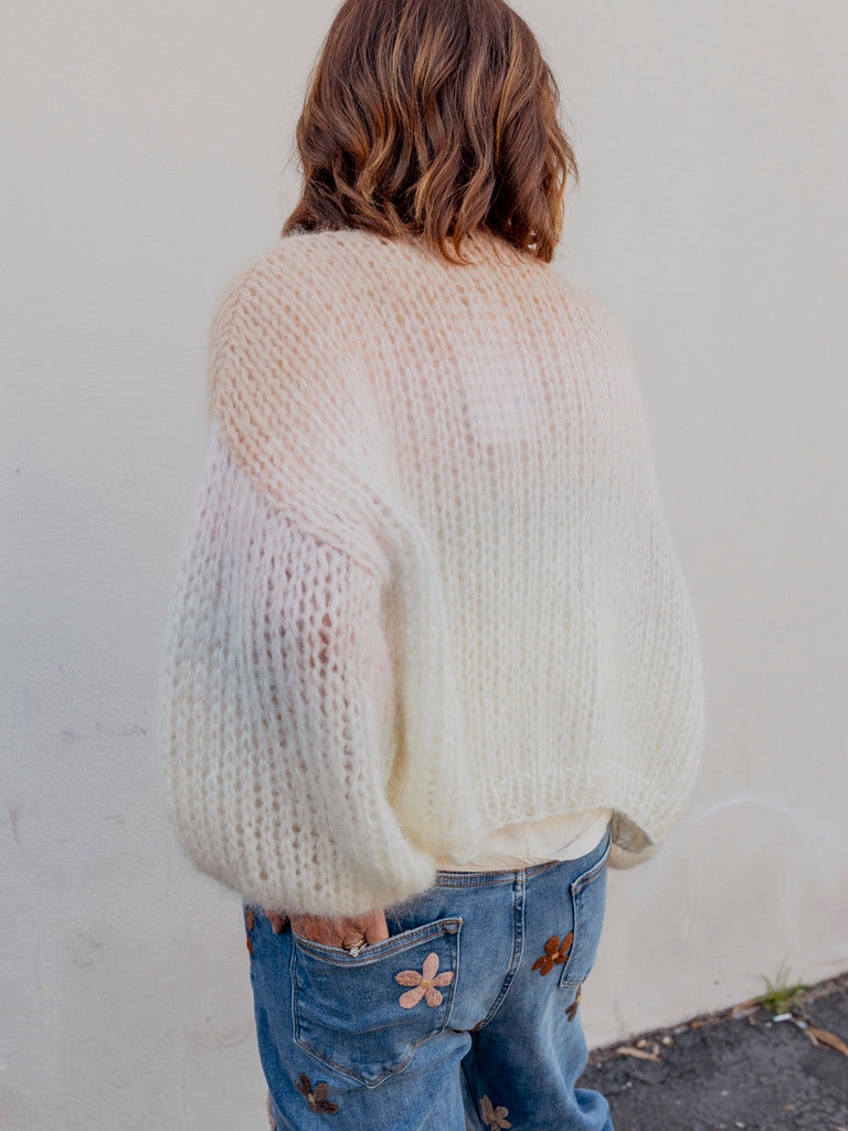 GRADIENT FADE BOMBER CARDIGAN by Maiami
