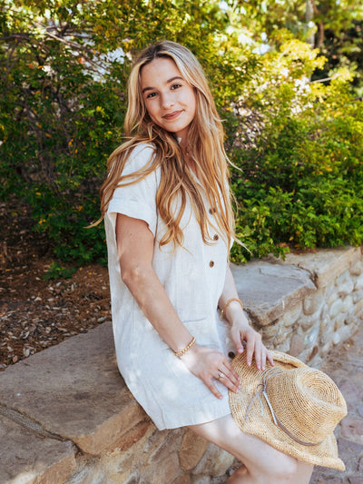 Sunset Stroll Linen Dress by 75