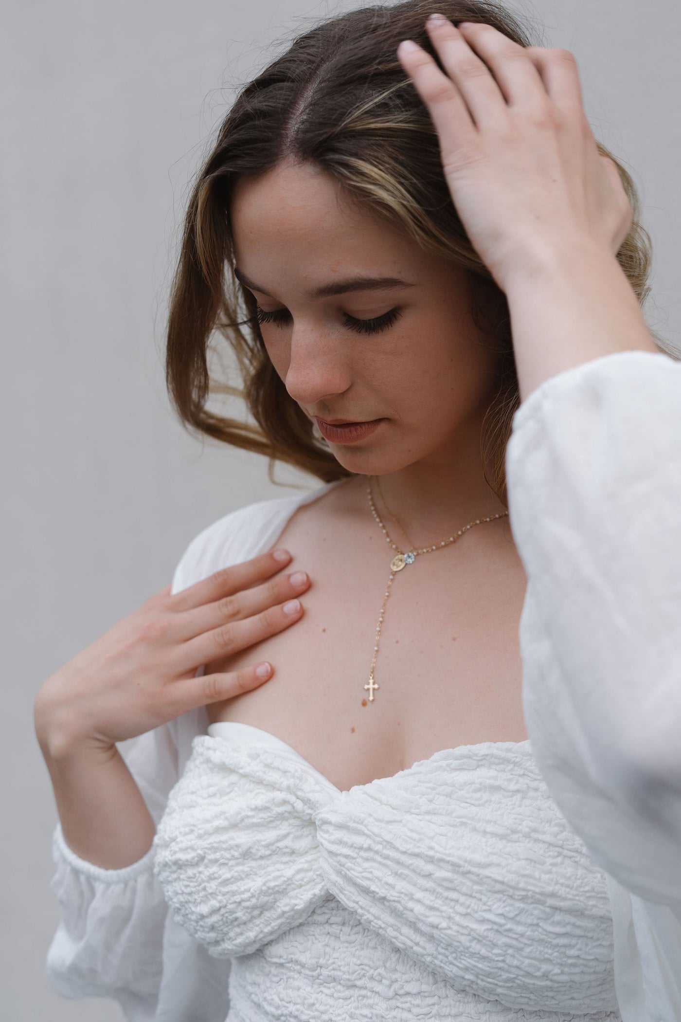 Get Miley Cyrus's 17" Panama Rosary Necklace by Delicate Raymond