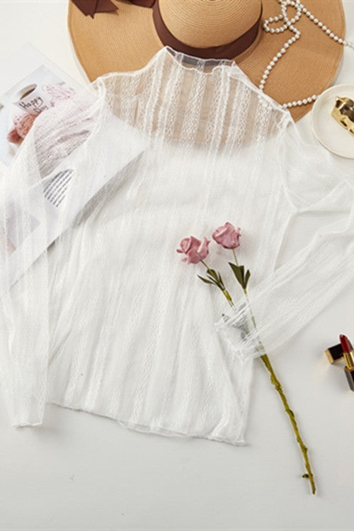 Celeste Lace Sheer Layering Top by 75