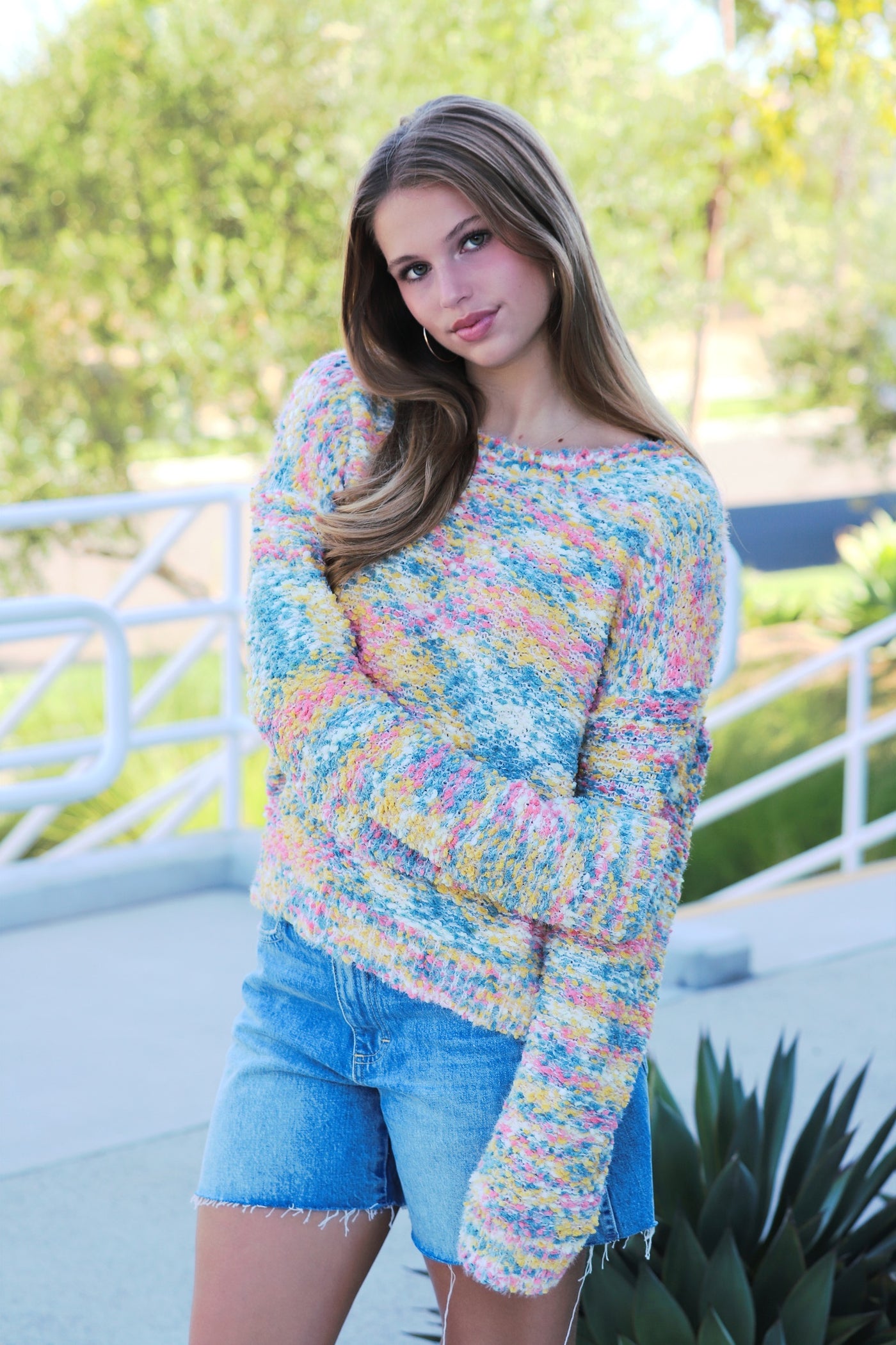 Sunset Popcorn Knit Sweater by 75