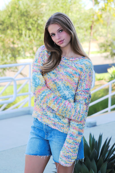Sunset Popcorn Knit Sweater by 75