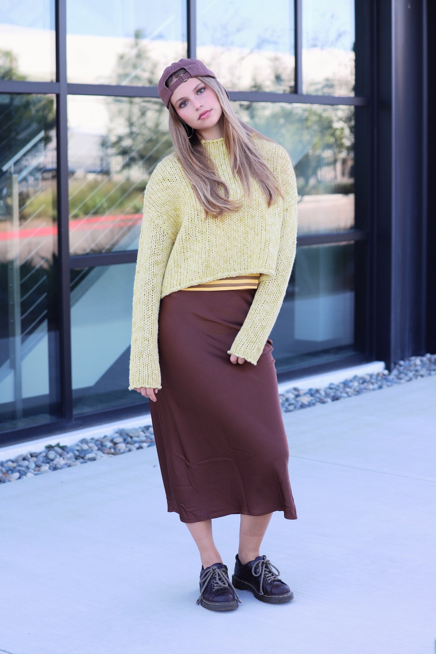 The Cocoa Satin Midi Skirt by 75