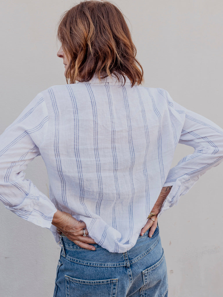 Romy Yarn Dyed Linen Button Up