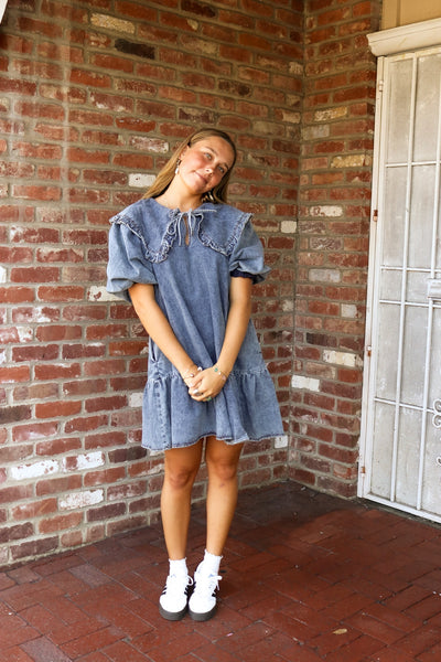 The Moonlit Waves Denim Dress