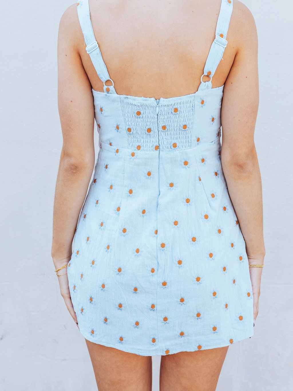 Sunkissed Daisy Lace-Up Mini Dress by 75