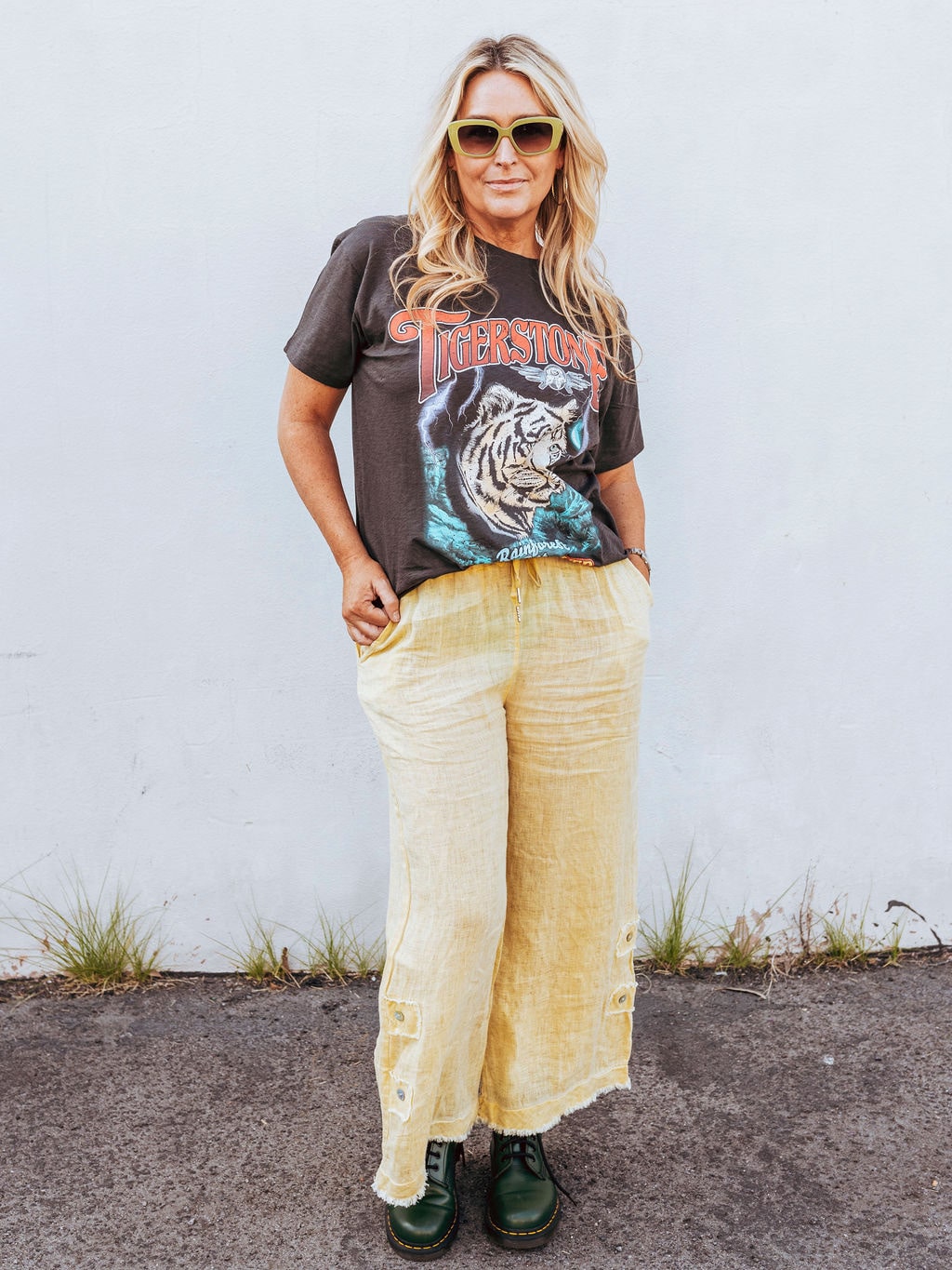 100% Linen Pants with Buttons