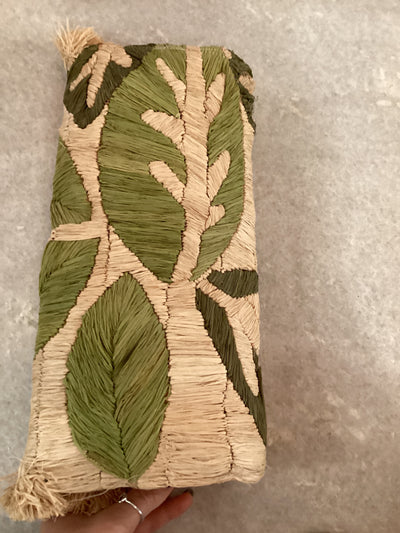Cabra Woven Raffia Clutch BY FLORA BELLA
