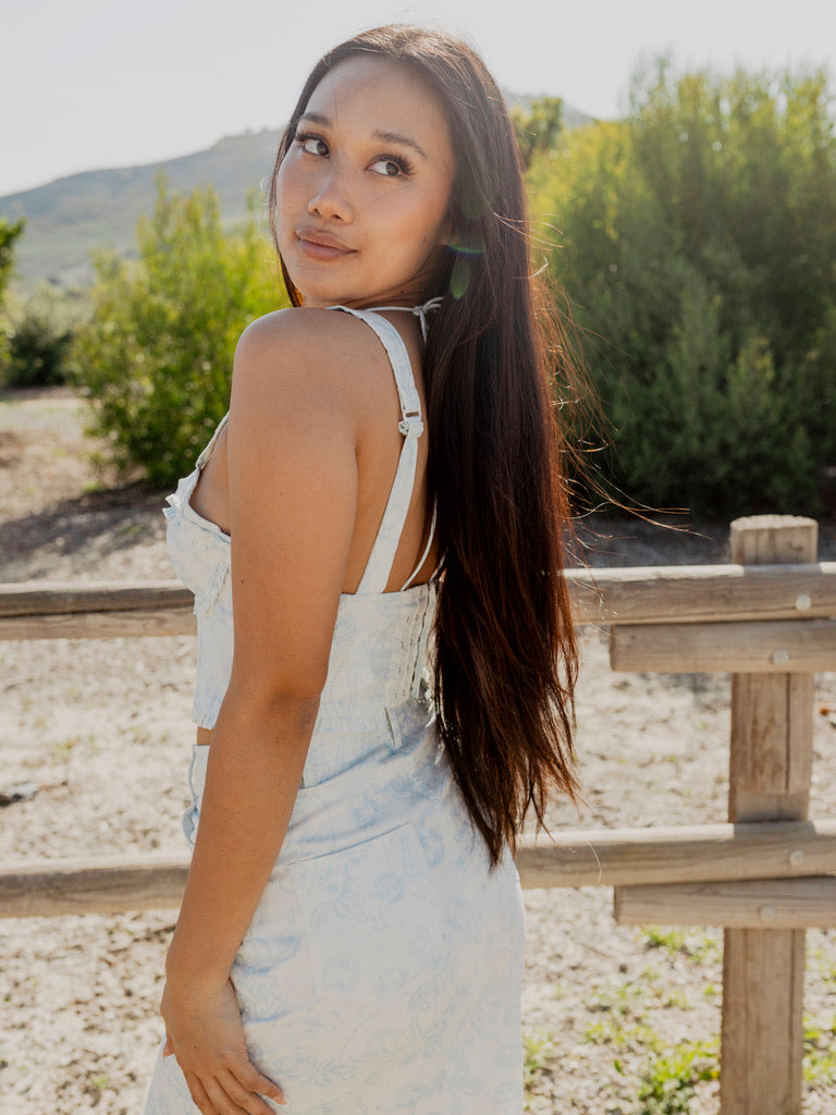 Chantal Denim Corset Top by For Love & Lemons – 75° & Fuzzy