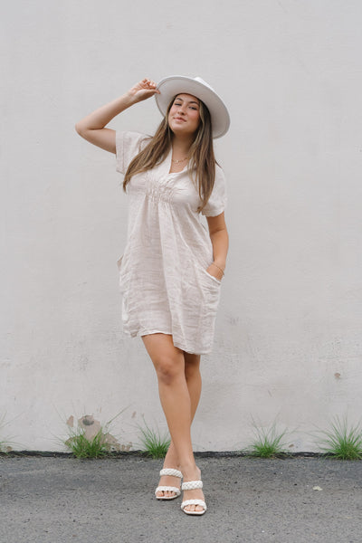 Golden Dune Linen Dress by 75