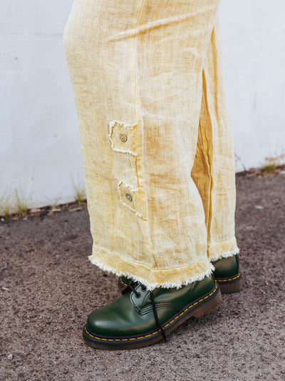 100% Linen Pants with Buttons