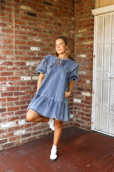 The Moonlit Waves Denim Dress