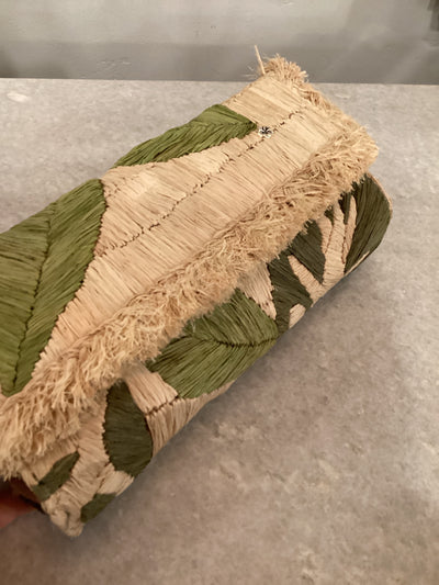 Cabra Woven Raffia Clutch BY FLORA BELLA
