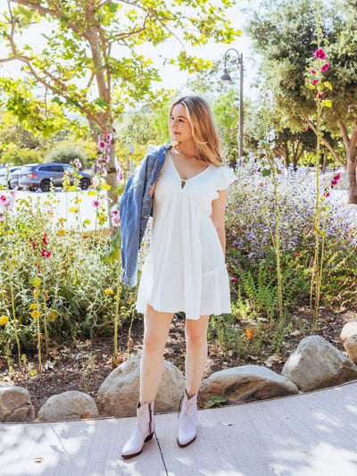 Whispering Waves Ruffle Dress by 75
