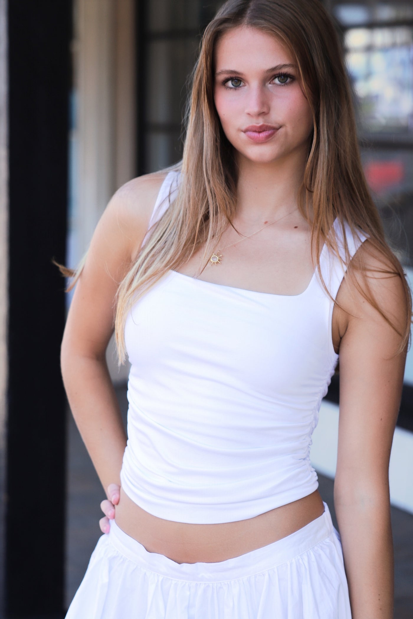 Sunset Stroll Ruched Tank