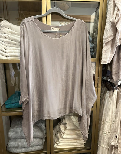 Italian Silk Jackie Top with Waterfall Sides