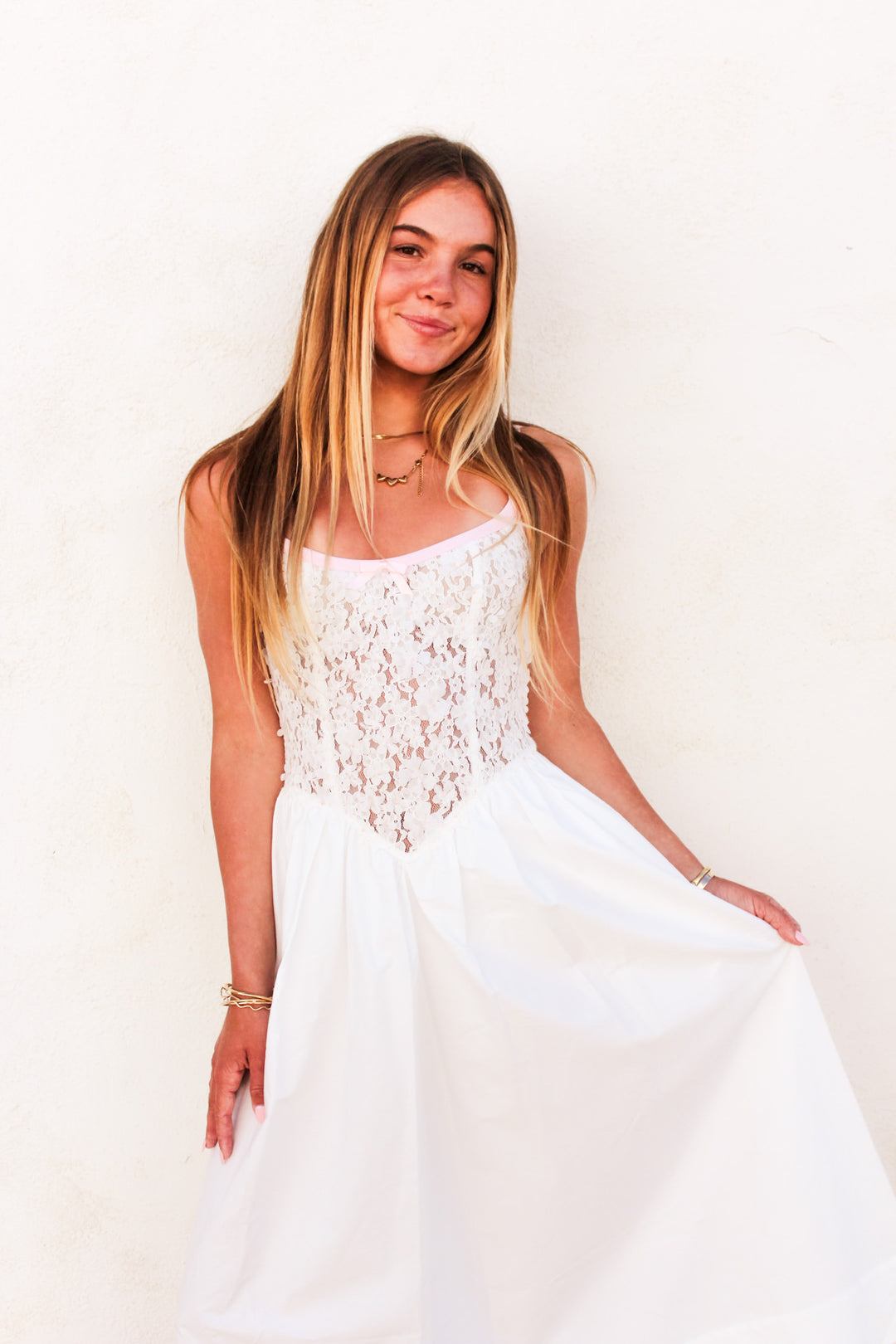 Stacked Blossom Lace Midi Dress BY FOR LOVE OF LEMONS  75 & Fuzzy