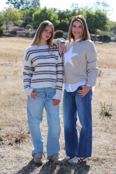 Sugar Stripe Cropped Sweater by 75