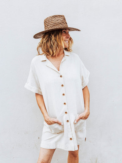 Sunset Stroll Linen Dress by 75