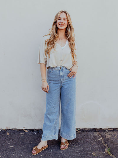 Classic Denim Cropped Jeans by Spell the Gypsy