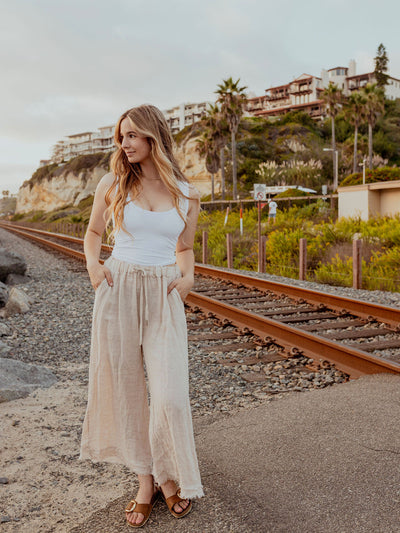 Driftwood Linen Wide-Leg Pants by 75