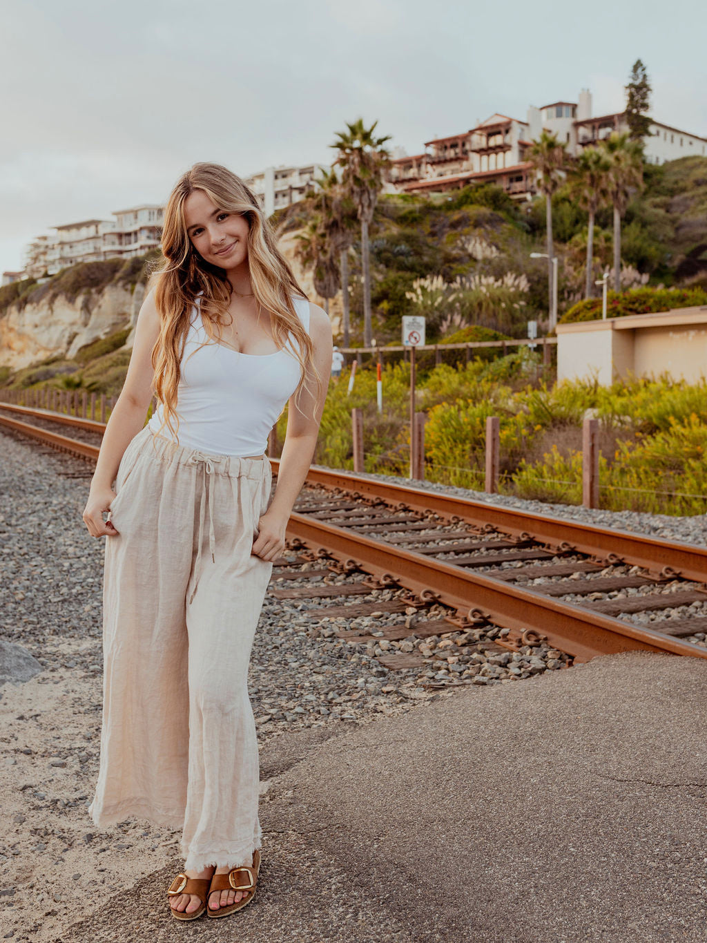 Driftwood Linen Wide-Leg Pants by 75
