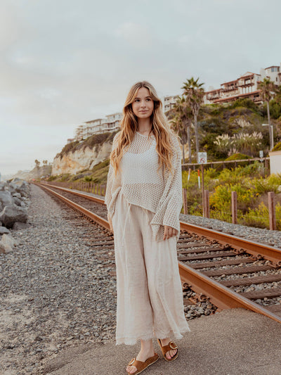 Driftwood Linen Wide-Leg Pants by 75
