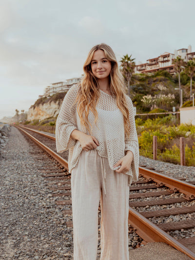 Driftwood Linen Wide-Leg Pants by 75