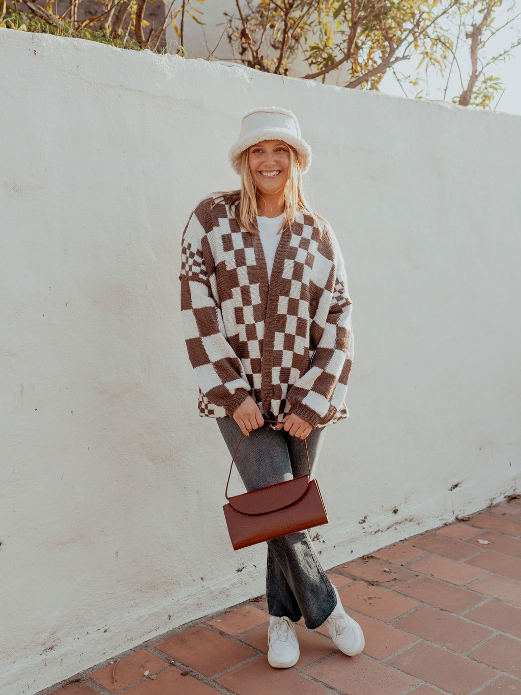 Checkered Two Toned Cardigan
