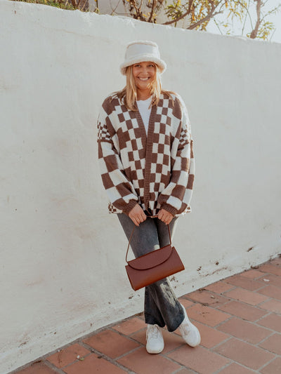 Checkered Two Toned Cardigan