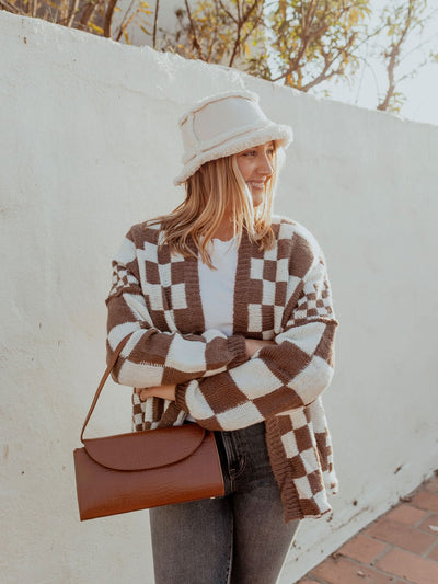 Checkered Two Toned Cardigan