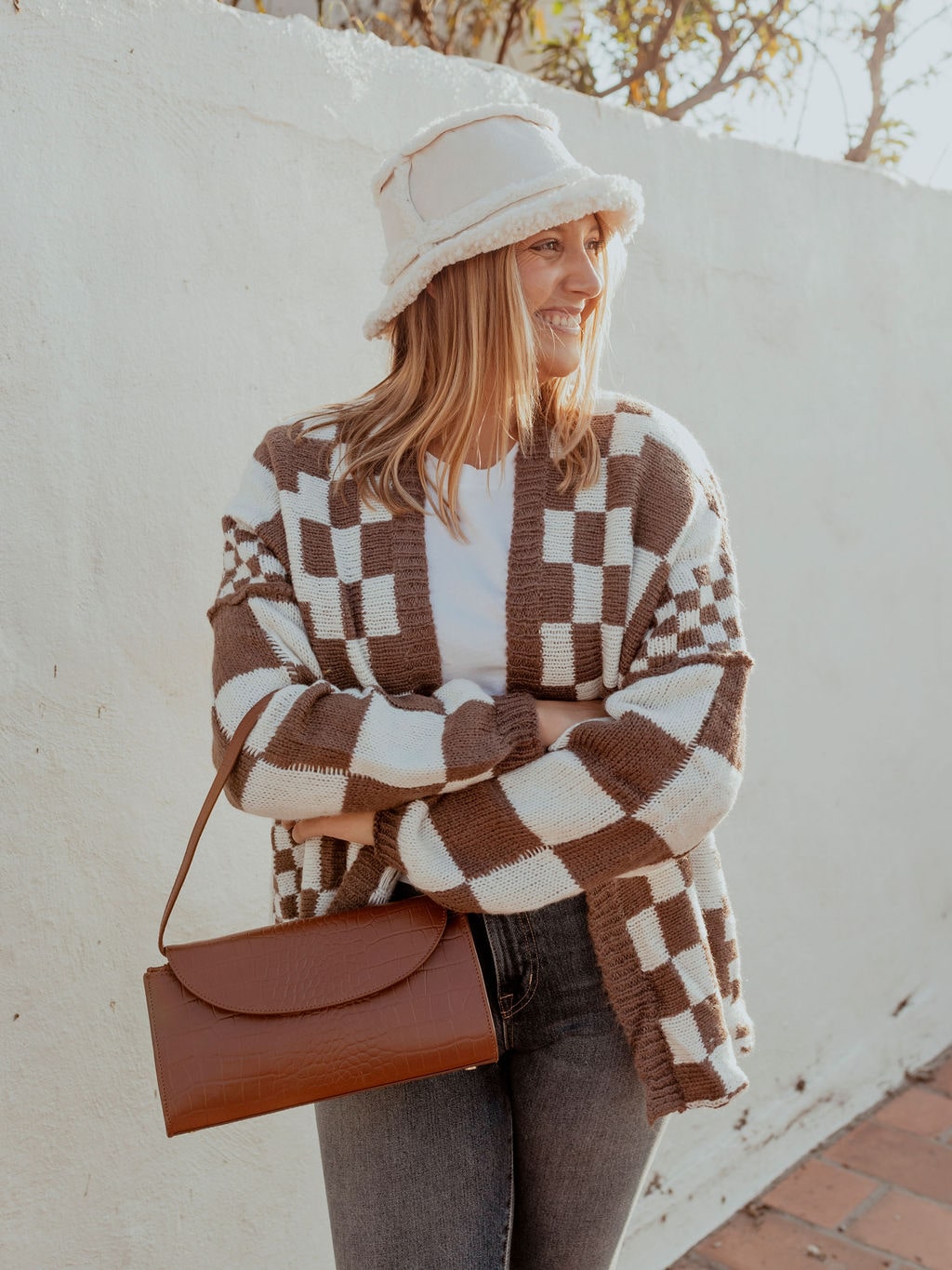 Checkered Two Toned Cardigan