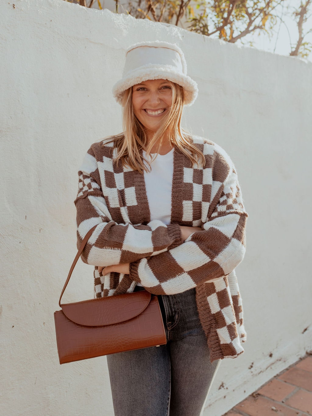 Checkered Two Toned Cardigan