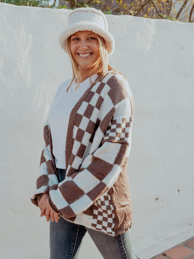 Checkered Two Toned Cardigan