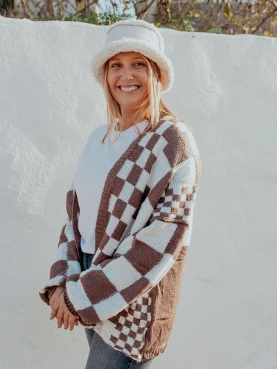 Checkered Two Toned Cardigan