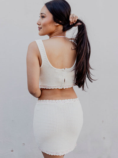 Kelsey Crochet Mini Skirt by for Love & Lemons