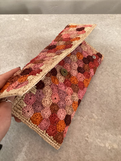 Upland Crochet Raffia Clutch BY FLORA BELLA