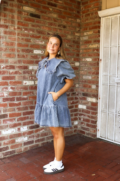 The Moonlit Waves Denim Dress