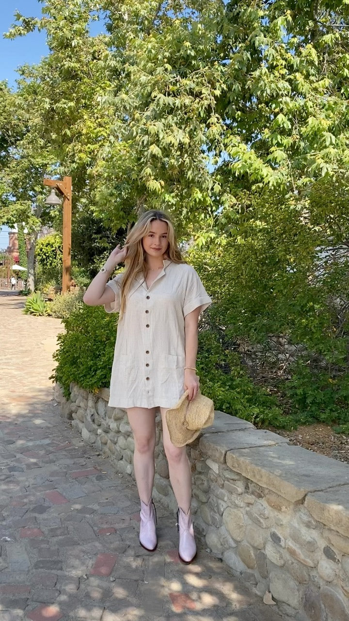 Sunset Stroll Linen Dress by 75