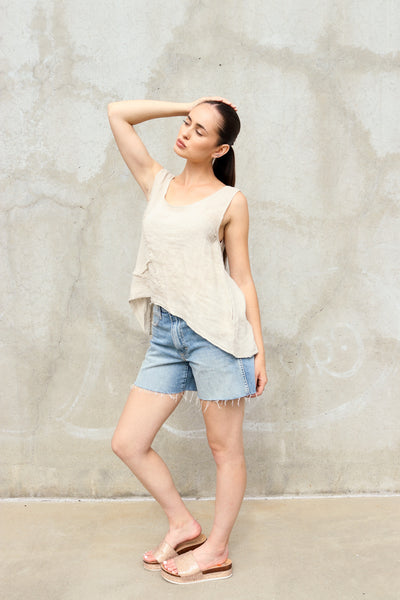 Laguna Patchwork Linen Tank by 75