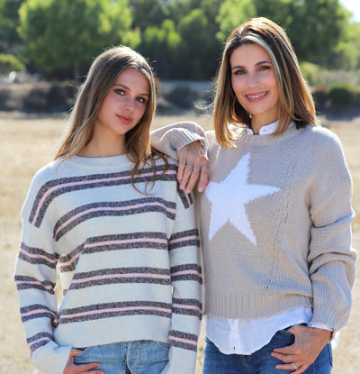Sugar Stripe Cropped Sweater by 75